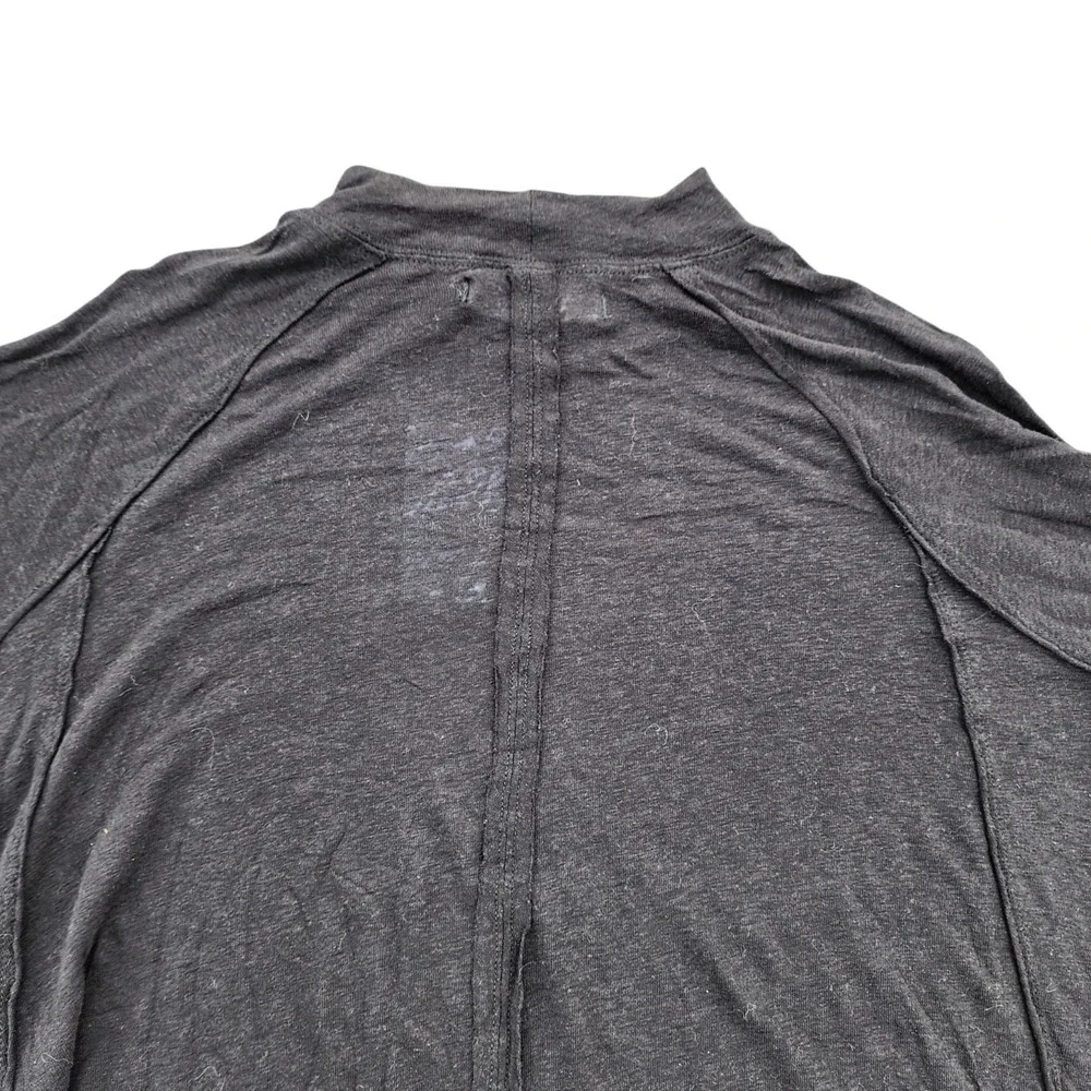 Free People We The Free Lace Hem Long Sleeve Top Black XS NWT - Picture 7 of 14